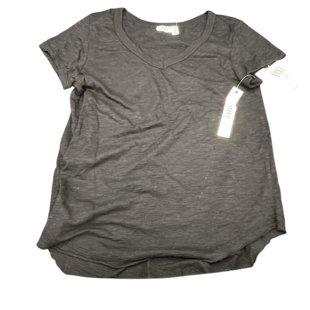 Wilt Tiered-Hem Tee t shirt raw edges size small in Black